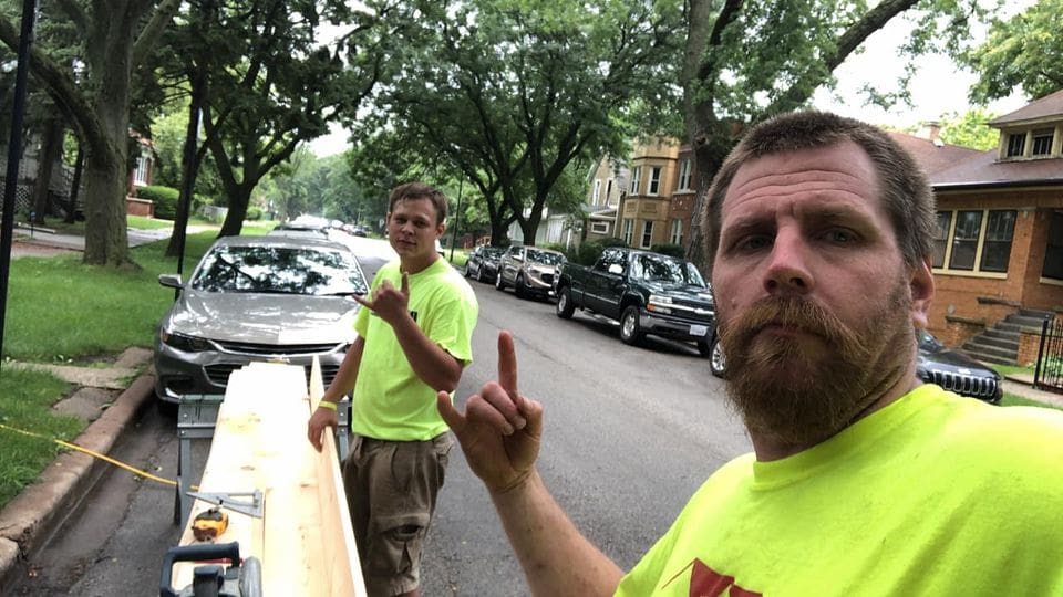 IHC crew members on a job site in McHenry County